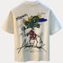 Funny Lizard Men's summer streetwear tee with cartoon print on back.